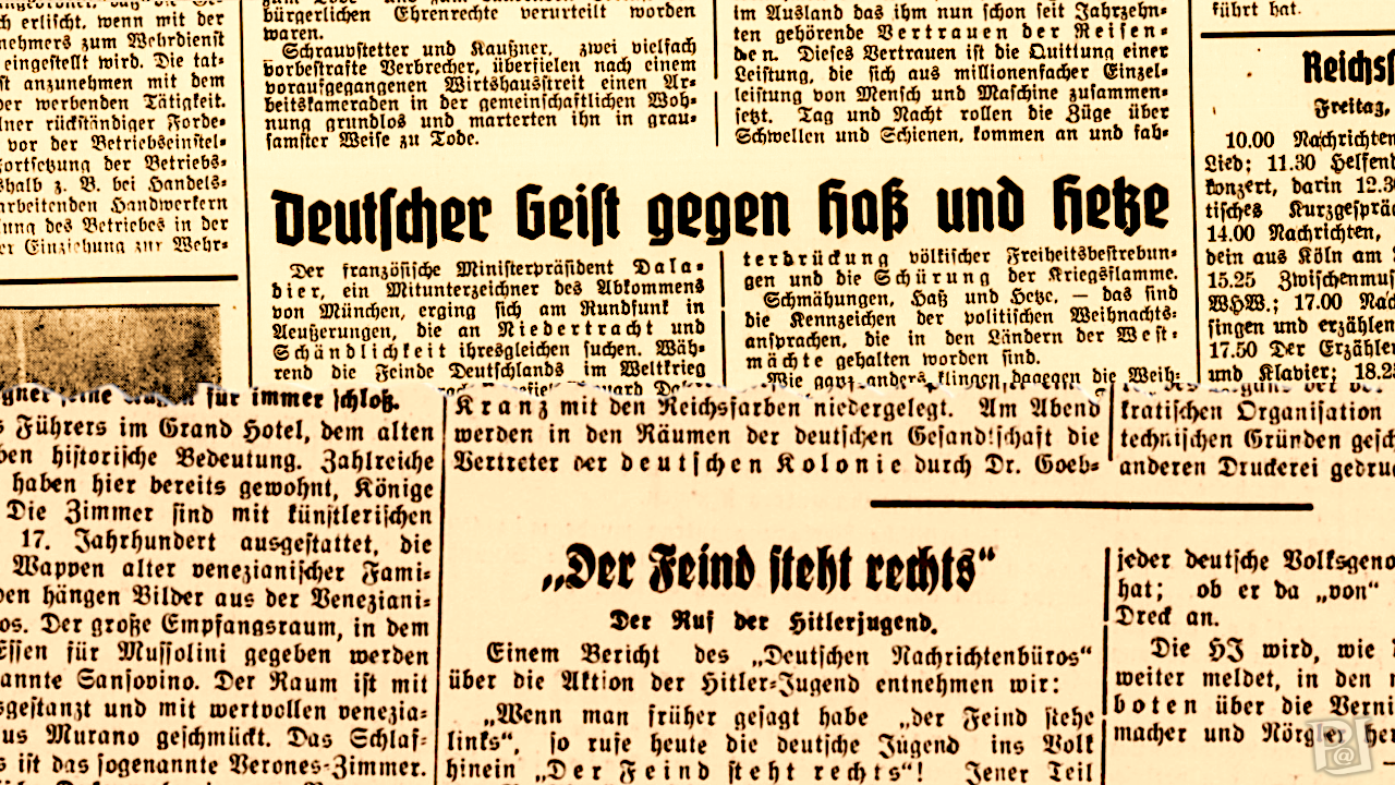 Auch die Nazis kämpften gegen Hass und Hetze von rechts